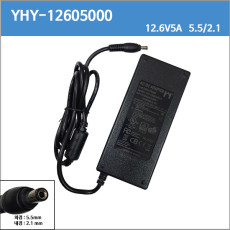 [리튬이온충전기]YHY-12605000/12.6V5A /12.6V 5A/5.5x2.1/2구 케이블포함